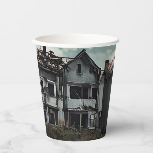 Gobelets En Papier Bâtiments abandonnés | Destruction post-apocalypse (Recto)