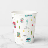 Gobelets En Papier Bâtiments voisins Bienvenue Baby shower Motif (Verso)