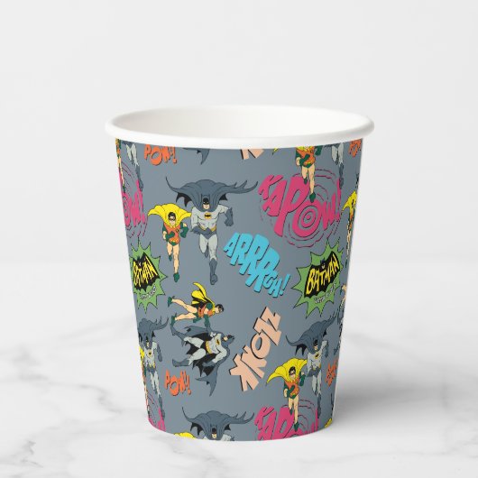 Gobelets En Papier Batman Et Robin Motif Action (Verso)