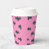 Gobelets En Papier Bats d'Halloween roses et noires  (Gauche)