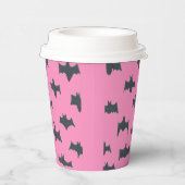 Gobelets En Papier Bats d'Halloween roses et noires  (Droite)