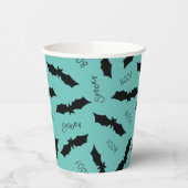 Gobelets En Papier Bats Turquoises mignons Coupes papier Halloween Pa (Gauche)