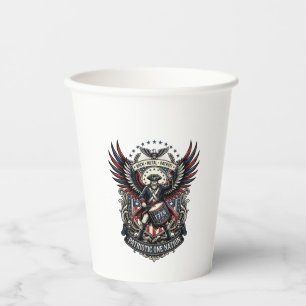 Gobelets En Papier Batteur Patriotique De Musique De Liberté Rock Mét