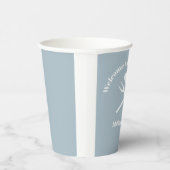 Gobelets En Papier BBQ Baby shower BABY-Q pour garçon bleu solide mod (Droite)