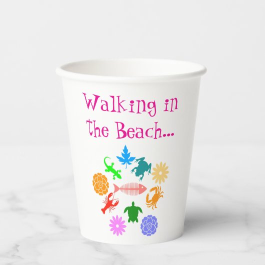 Gobelets En Papier Beach Creatures (Recto)