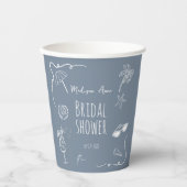 Gobelets En Papier Beach HandDrawn Doodle Illustrations Bridal Shower (Recto)