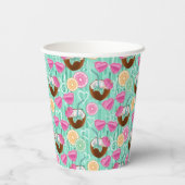 Gobelets En Papier Beach Summer Pattern  (Verso)