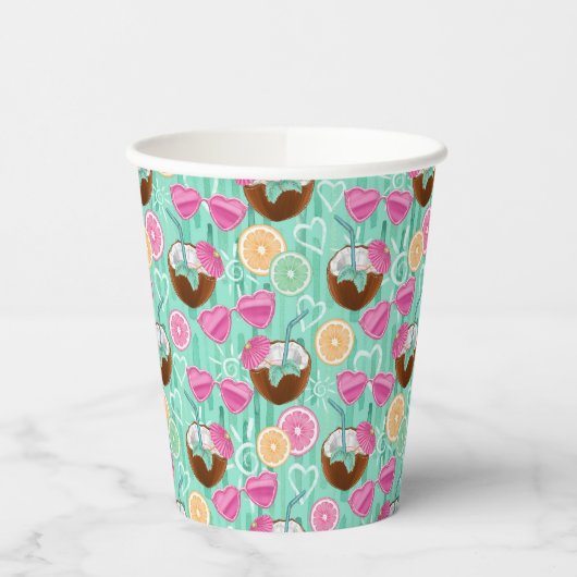 Gobelets En Papier Beach Summer Pattern  (Gauche)