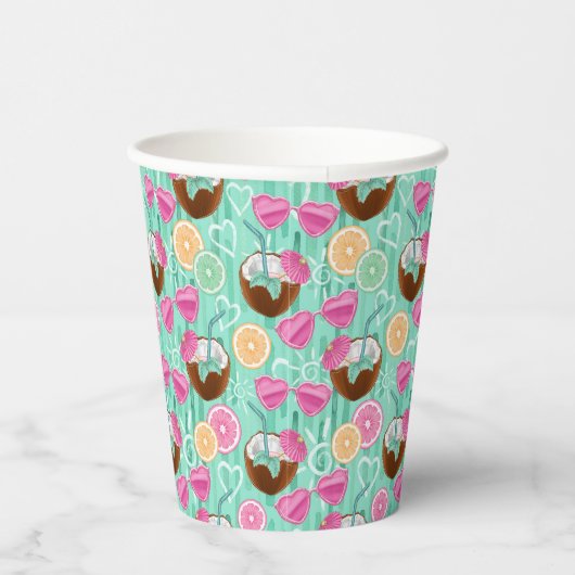 Gobelets En Papier Beach Summer Pattern (Droite)