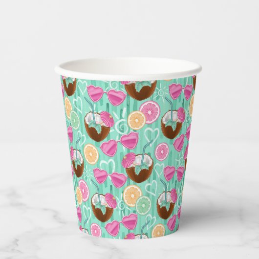 Gobelets En Papier Beach Summer Pattern (Recto)