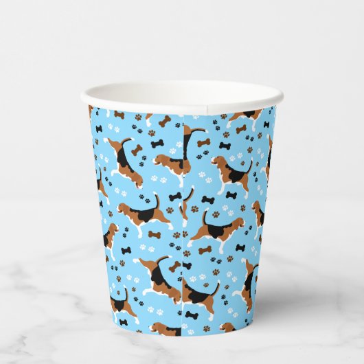 Gobelets En Papier Beagle Chasse Chien Beagle Motif mou (Droite)