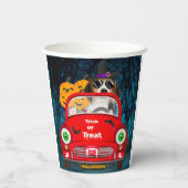 Gobelets En Papier Beagle Chien voiture voiture effrayant Halloween (Verso)