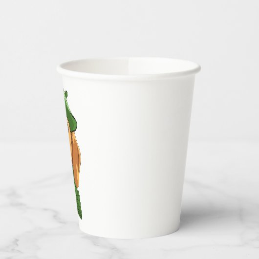 Gobelets En Papier Beagle de chien en vert béret français (Gauche)