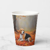Gobelets En Papier Beagle en automne Leaves automne Inspire (Verso)