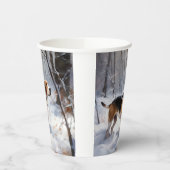 Gobelets En Papier Beagle Laisser Neige Noël (Gauche)