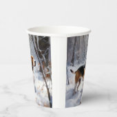 Gobelets En Papier Beagle Laisser Neige Noël (Droite)