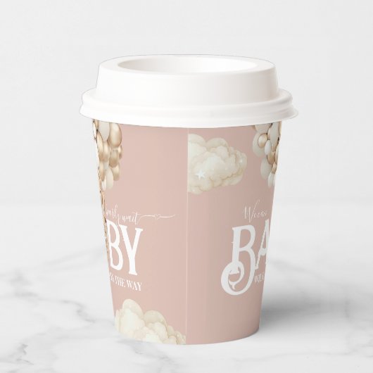 Gobelets En Papier Bear Balloons Bearly Wait Baby Girl Douche (Droite)