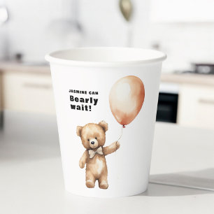 Gobelets En Papier Bearly wait thème baby shower classique