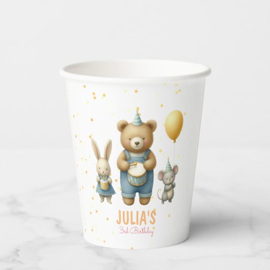 Gobelets En Papier Beary Anniversaire Spécial Bash (Verso)