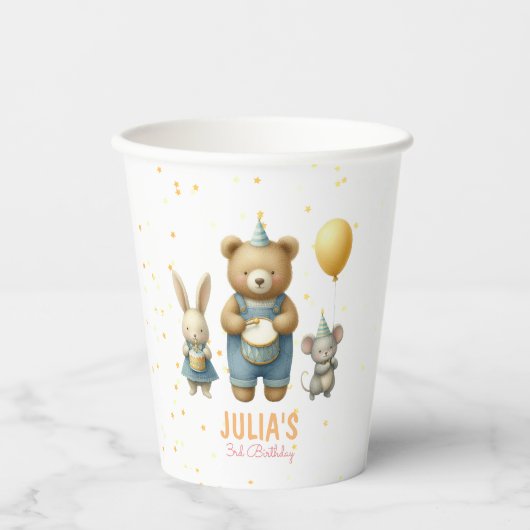 Gobelets En Papier Beary Anniversaire Spécial Bash (Recto)