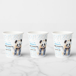 Gobelets En Papier Beary Awesome Boys Aquarelle Panda Anniversaire