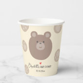 Gobelets En Papier Beary Cute Brown Teddy Bear Cub Baby shower garçon (Recto)