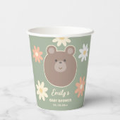 Gobelets En Papier Beary mignonne Ours En Teddy Printemps Baby shower (Verso)