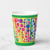 Gobelets En Papier [Beatnik Bubbles] Retro Polka Dot Stripe - Vert (Gauche)