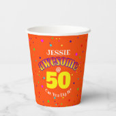 Gobelets En Papier BEAU 50E ANNIVERSAIRE D'Orange (Verso)