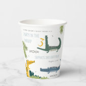 Gobelets En Papier Beau Alligator Chompe N'importe quel Anniversaire  (Recto)