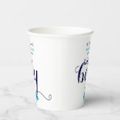 Gobelets En Papier Beau Baby shower à thème océanique de baleine bleu (Droite)