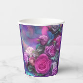 Gobelets En Papier Beau bouquet de rose (Recto)