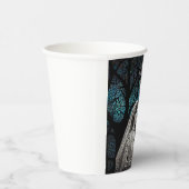 Gobelets En Papier Beau couple mariage sur un arbre de vie bleu (Droite)