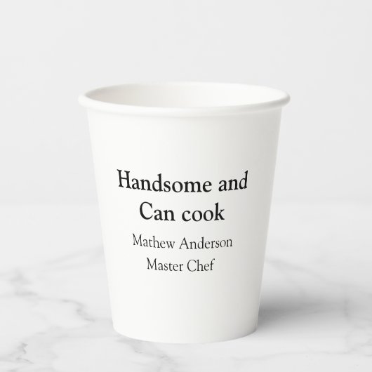 Gobelets En Papier Beau et peut cuisiner ajouter nom master chef date (Recto)