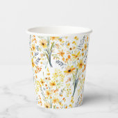 Gobelets En Papier Beau fleur sauvage de printemps jaune (Verso)