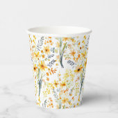 Gobelets En Papier Beau fleur sauvage de printemps jaune (Droite)