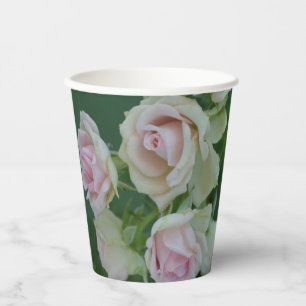 Gobelets En Papier Beau jardin rose clair roses