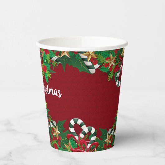 Gobelets En Papier Beau Noël (Gauche)