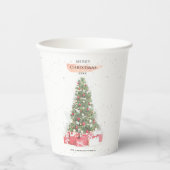 Gobelets En Papier Beau Noël Arbre Aquarelle Vacances Art (Recto)