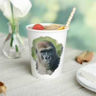 Gobelets En Papier Beau retour noir Gorilla