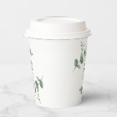 Gobelets En Papier Beau script eucalyptus feuillage mariage (Gauche)