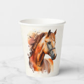 Gobelets En Papier Beau Sorrel Horse Portrait (Verso)