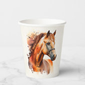 Gobelets En Papier Beau Sorrel Horse Portrait (Recto)