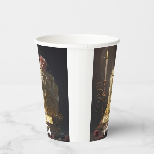 Gobelets En Papier Beauté et gâteau de la Bête - Anniversaire (Droite)