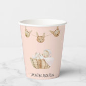 Gobelets En Papier Beauté moderne Pastel Pink Nom de l'enfant (Recto)