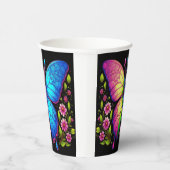 Gobelets En Papier Beauté symétrique : Papillon rose et bleu (Droite)