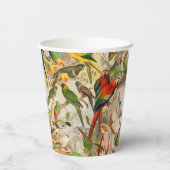 Gobelets En Papier Beaux Parrots Tropicaux Colorés (Verso)