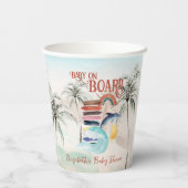 Gobelets En Papier Bébé à bord | BABY SHOWER SURF (Verso)