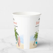 Gobelets En Papier Bébé À Bord Du Baby shower De Surf De Plage (Droite)