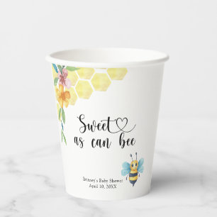Gobelets En Papier Bébé Abeille - doux comme peut l'être une abeille